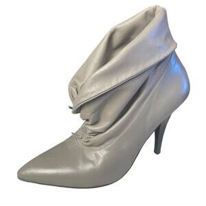 Report Signature Leather Ankle Boots Shoes Stiletto Pointed Toe Grey Size 7.5